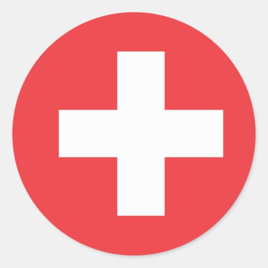 Flagge der Schweiz Runder Aufkleber (Vorderseite)