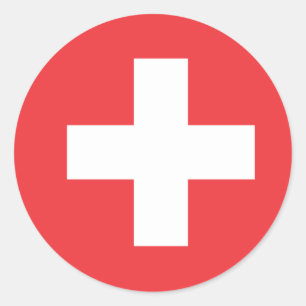 Flagge der Schweiz Runder Aufkleber