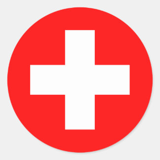 Flagge der Schweiz Runder Aufkleber
