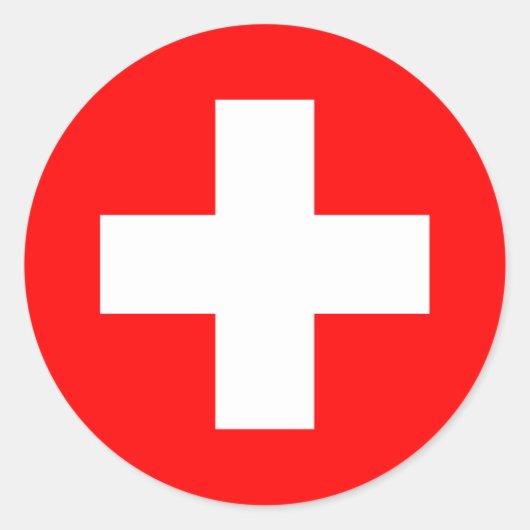 Flagge der Schweiz Runder Aufkleber (Vorderseite)