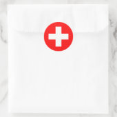 Flagge der Schweiz Runder Aufkleber (Tasche)