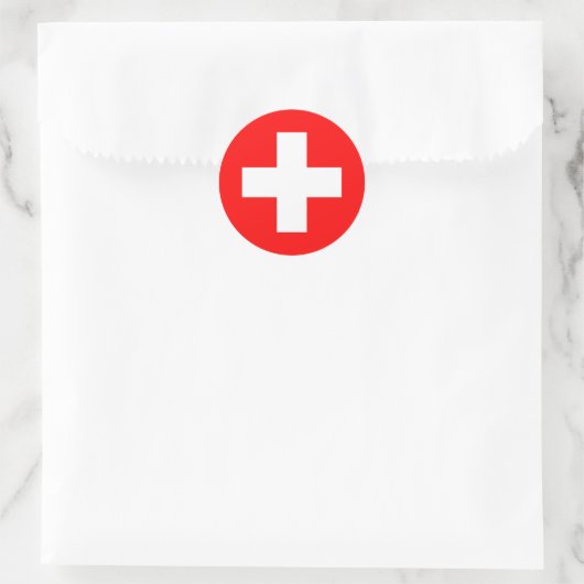 Flagge der Schweiz Runder Aufkleber (Tasche)