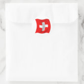 Flagge der Schweiz Runder Aufkleber (Tasche)