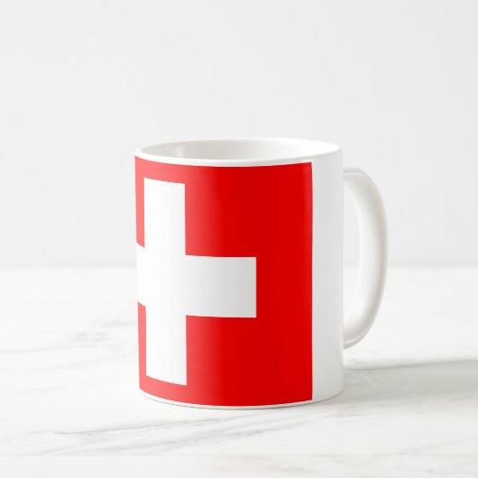 Flagge der Schweiz (Schweizer) Kaffeetasse (VorderseiteRechts)