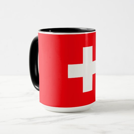 Flagge der Schweiz Tasse (Vorderseite Links)