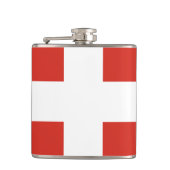 Flagge der Schweiz Vinyl Wrapped Flask Flachmann (Vorderseite)