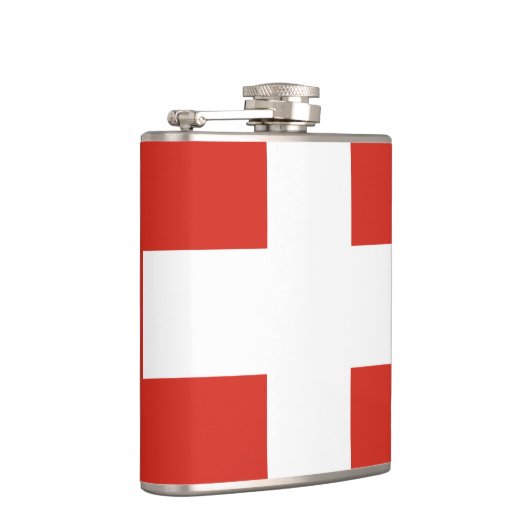 Flagge der Schweiz Vinyl Wrapped Flask Flachmann (Rechts)
