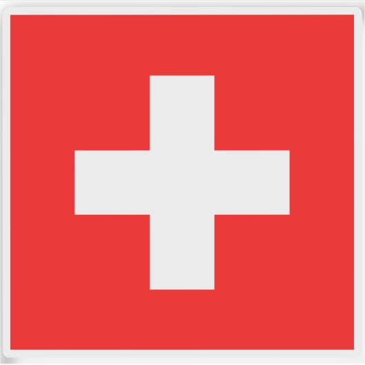 Flagge der Schweizerischen Eidgenossenschaft Aufkleber (Vorderseite)