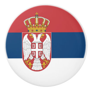 Flagge der serbischen Keramik Knob Keramikknauf