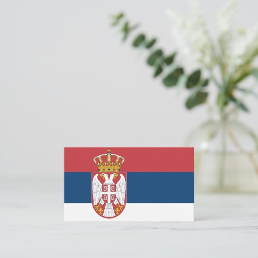 Flagge der serbischen Visitenkarte (Stehend Vorderseite)