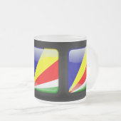 Flagge der Seychellen Mattglastasse (VorderseiteRechts)