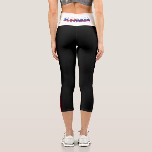 Flagge der Slowakei Capri Leggings (Rückseite)