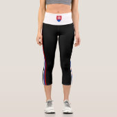 Flagge der Slowakei Capri Leggings (Vorderseite)