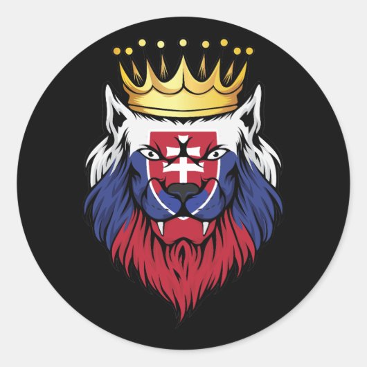 Flagge der Slowakei Lion King Runder Aufkleber (Vorderseite)