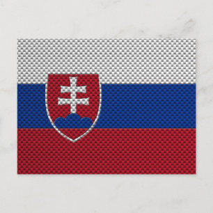Flagge der Slowakei mit Kohlenstofffasereffekt Postkarte