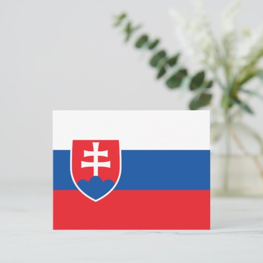 Flagge der Slowakei Postkarte (Stehend Vorderseite)