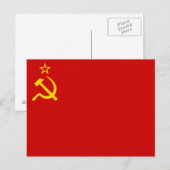 Flagge der sowjetischen Gewerkschaft Postkarte (Vorne/Hinten)