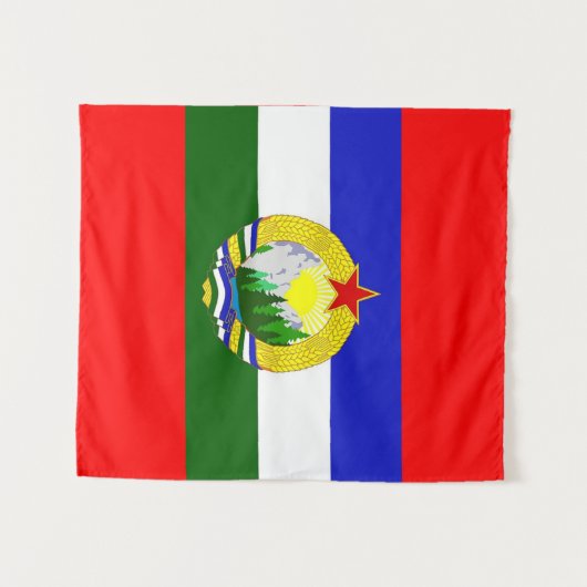 Flagge der Sozialistischen Kaskade Wandteppich (Vorderseite (Horizontal))