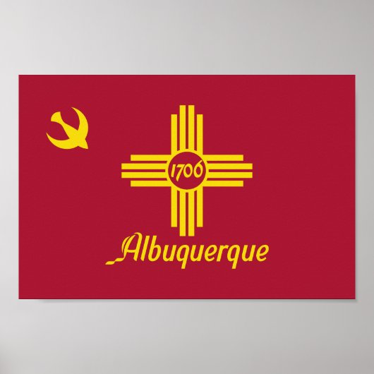 Flagge der Stadt Albuquerque - New Mexico Poster (Vorne)