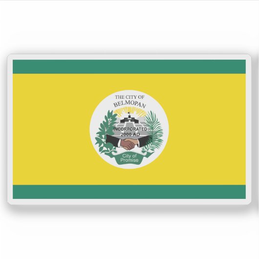 Flagge der Stadt Belmopan, Belize Aufkleber (Vorderseite)