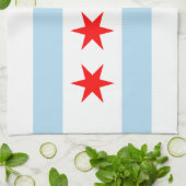 Flagge der Stadt Chicago Illinois Handtuch (Gefaltet)