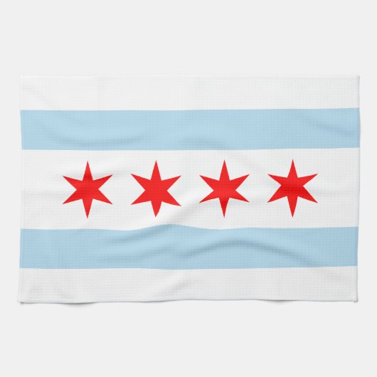 Flagge der Stadt Chicago Illinois Handtuch (Horizontal)