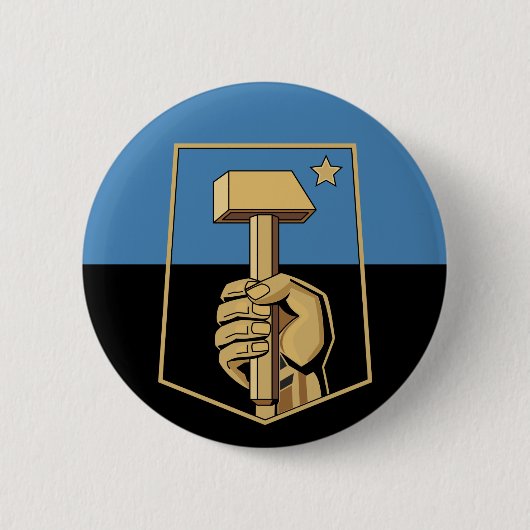 Flagge der Stadt Donezk Button (Vorderseite)