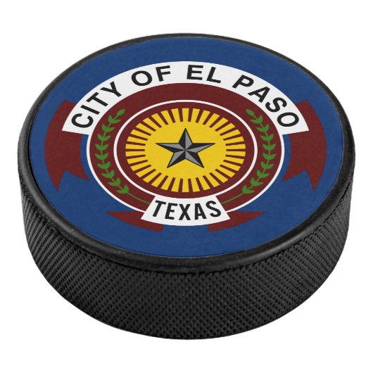 Flagge der Stadt El Paso, Texas Hockey Puck (3/4)