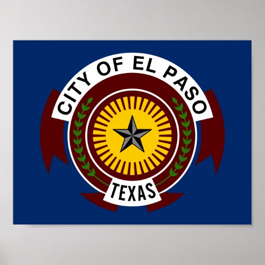 Flagge der Stadt El Paso, Texas Poster (Vorne)
