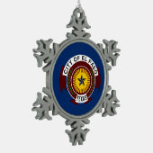 Flagge der Stadt El Paso, Texas Schneeflocken Zinn-Ornament (Links)
