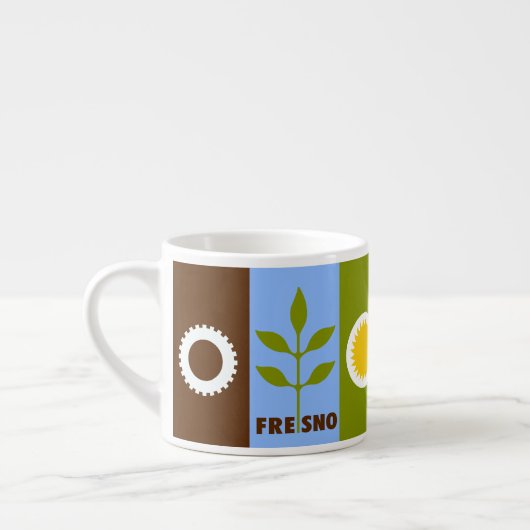 Flagge der Stadt Fresno, California Espresso Cup Espressotasse (Links)