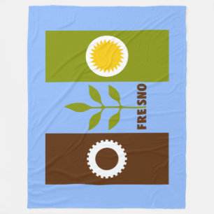 Flagge der Stadt Fresno Fleece-Decke Fleecedecke