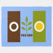 Flagge der Stadt Fresno Fleece-Decke Fleecedecke (Vorderseite (Horizontal))