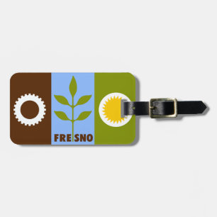Flagge der Stadt Fresno, Kalifornien Gepäckanhänger