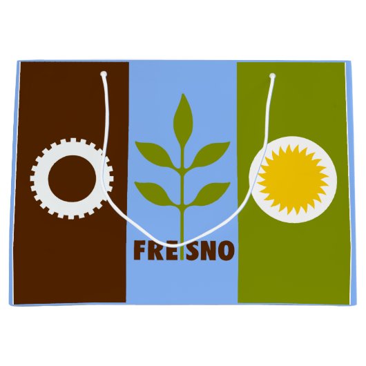 Flagge der Stadt Fresno, Kalifornien Große Geschen Große Geschenktüte (Vorderseite)