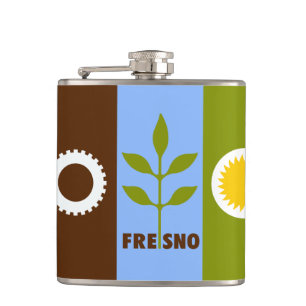 Flagge der Stadt Fresno, Kalifornien Hip Flask Flachmann