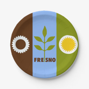 Flagge der Stadt Fresno, Kalifornien Pappteller