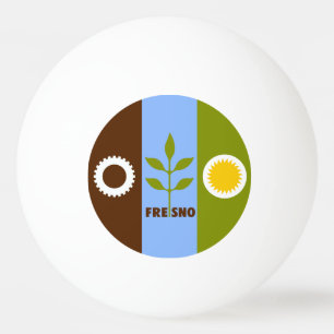 Flagge der Stadt Fresno, Kalifornien Ping-Pong Bal Tischtennisball