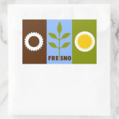 Flagge der Stadt Fresno, Kalifornien Rechteckiger  Aufkleber (Tasche)