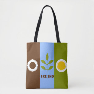 Flagge der Stadt Fresno, Kalifornien Tote Tag Tasche