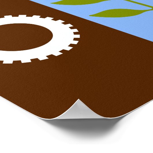 Flagge der Stadt Fresno Poster (Ecke)