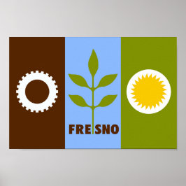 Flagge der Stadt Fresno Poster