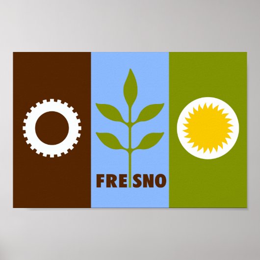 Flagge der Stadt Fresno Poster (Vorne)