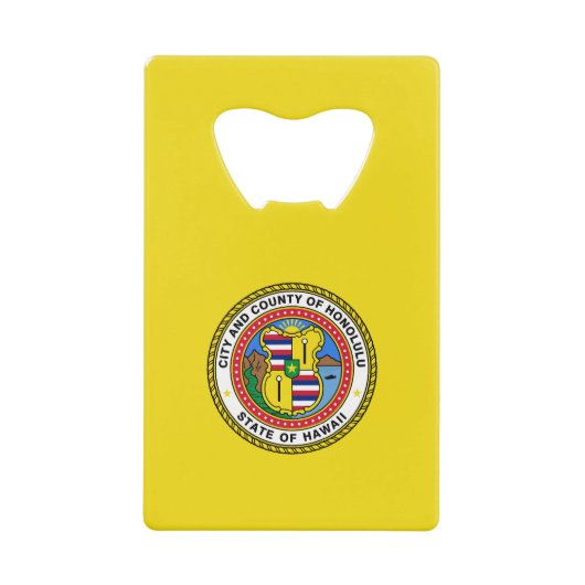Flagge der Stadt Honolulu, Hawaii Credit Card Bott Geldbeutel Flaschenöffner (Vorderseite)