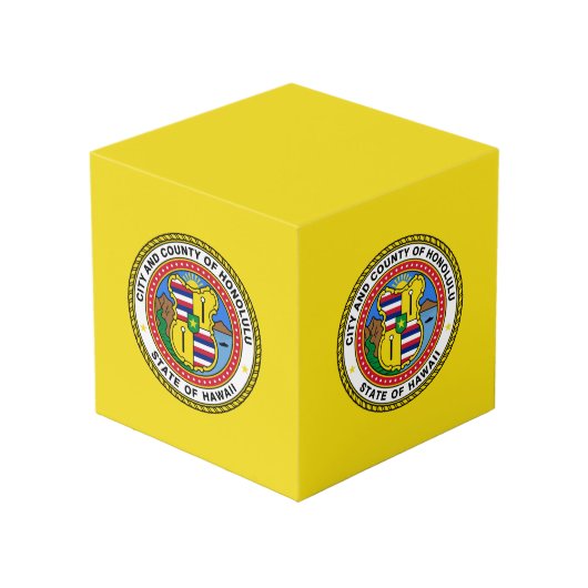 Flagge der Stadt Honolulu, Hawaii Cube Würfel (Vorderseite Schrägansicht)