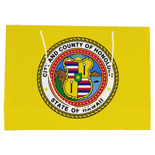 Flagge der Stadt Honolulu, Hawaii Große Geschenkta Große Geschenktüte (Rückseite)