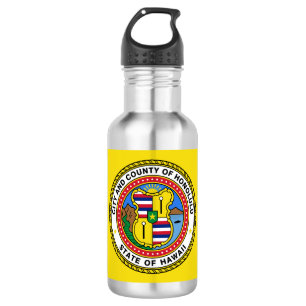 Flagge der Stadt Honolulu, Hawaii Stainless Steel  Edelstahlflasche