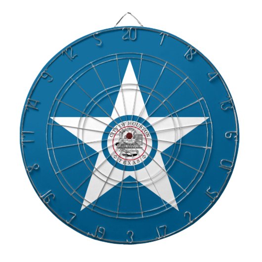 Flagge der Stadt Houston, Texas Dartboard mit Kuns Dartscheibe (vorne)