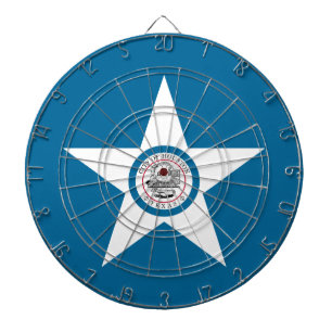 Flagge der Stadt Houston, Texas Dartscheibe mit Da