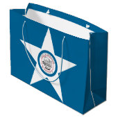 Flagge der Stadt Houston, Texas Große Geschenktasc Geschenktüte (Rückseite Schrägansicht)